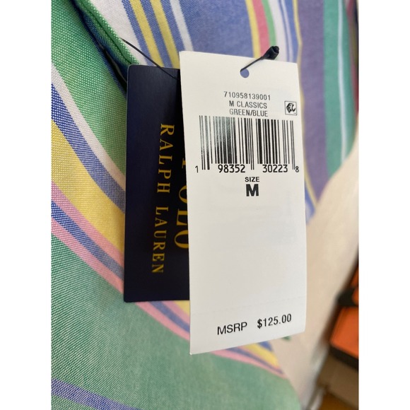 POLO RALPH LAUREN NWT BUTTONDOWN, MEDIUM, CLASSIC, PREPPY, STRIPED, COTTON - Picture 7 of 9